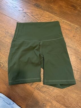 Aritzia High-Rise Olive Green Bike Shorts